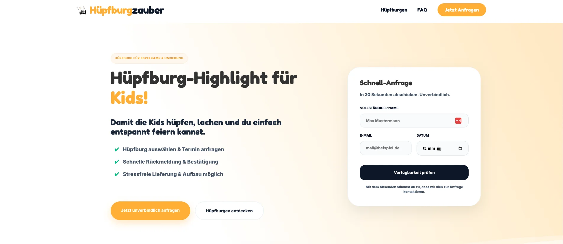Hüpfburgenverleih neues Webdesign